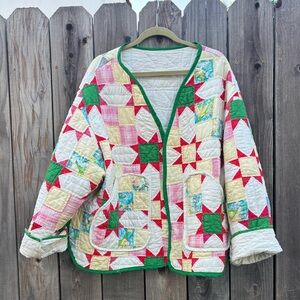 Patchwork Quilted Jacket - Multicolor